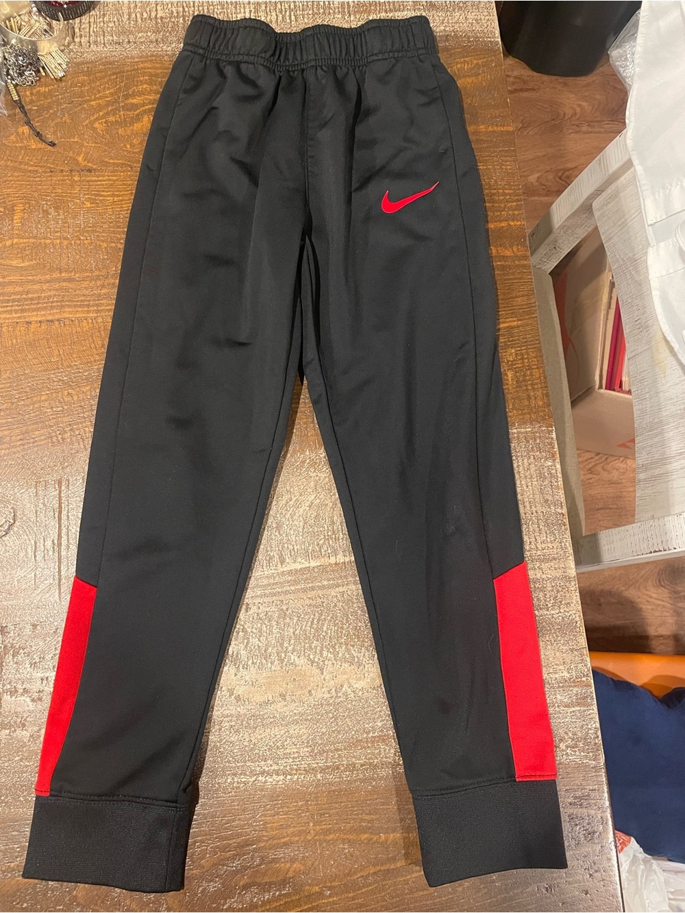 Nike Black Joggers with Red Accents - Kids